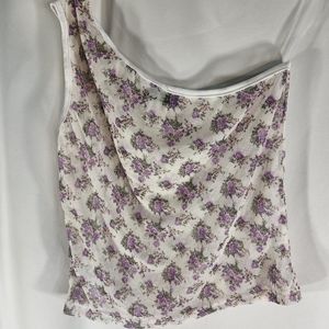 Dolls Kill Top Chic NWT She's No Wallflower One Shoulder Mesh Crop Top Sz Large